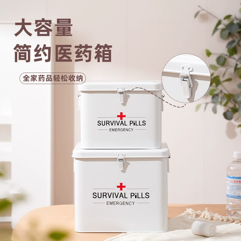Источник заводской двухслойный аптечка Железный пыленепроницаемый ящик для хранения лекарств портативный металлический аптечка