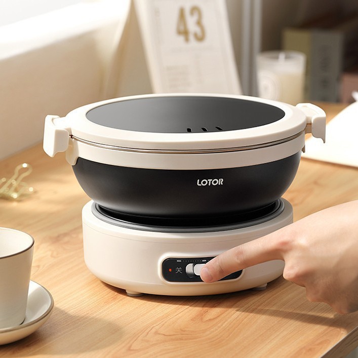 LOTOR ポータブル電気調理器旅行スプリットポットミニ一人用折りたたみポット小型電気調理器|undefined