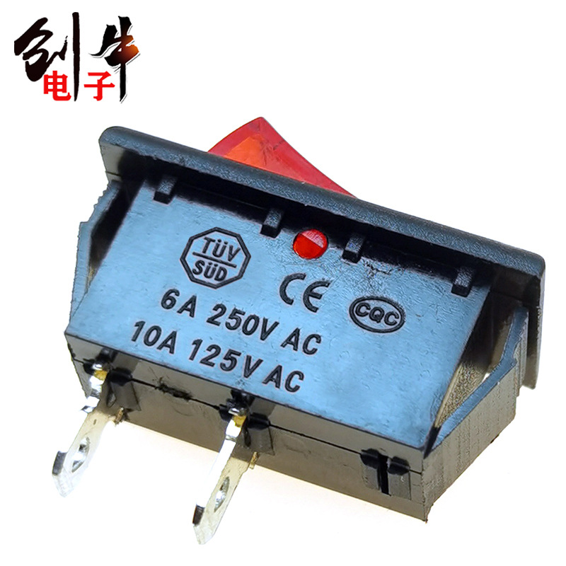 KCD3-101 两脚 红盖 船型 面板16*32矮基座翘板电源开关QY603-101