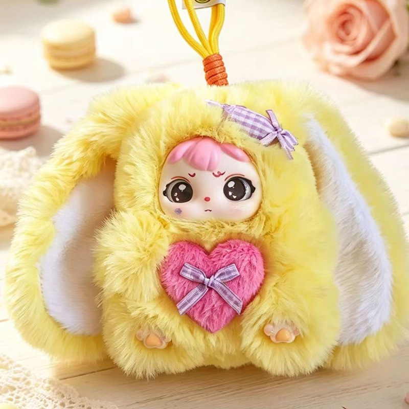 18cm 스위트 토끼 봉제인형 키링 비닐 페이스 가방 장식 인형
