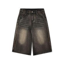 Denim Shorts Vintage Washed Long line Jorts Casual Baggy