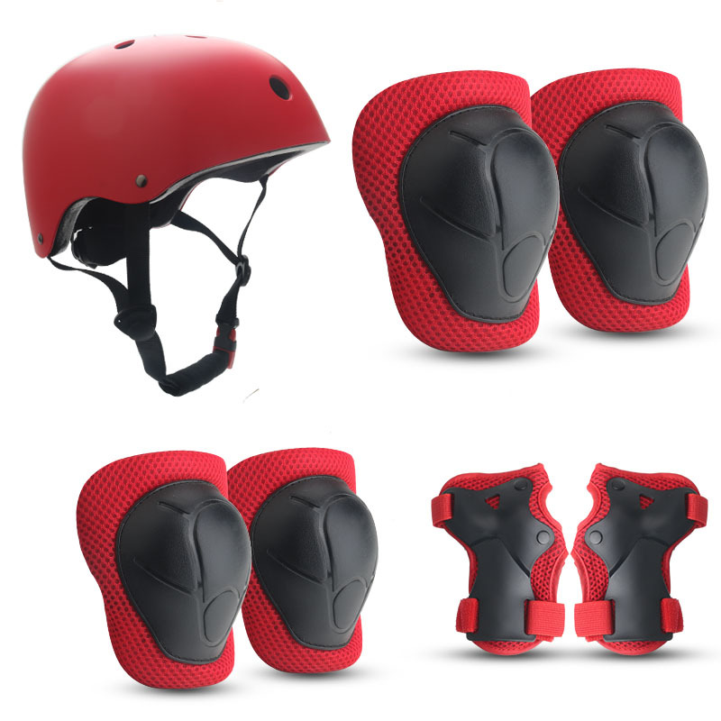 Traje de equipo de protección de patinaje sobre ruedas para niños equilibrio coche patineta Palm pad patinaje rodillera almohadilla para el codo bicicleta casco de seguridad de siete piezas