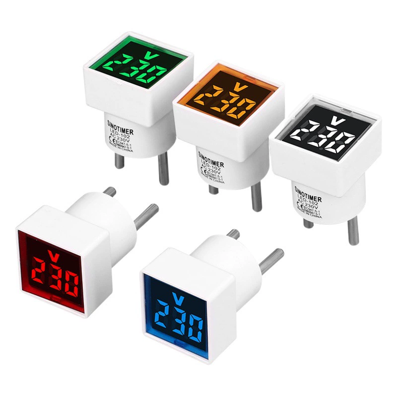 Индикатор напряжения переменного тока с цифровым дисплеем и светодиодной подсветкой, европейский штекер, для бытового использования, AC230V/220V, LED-102