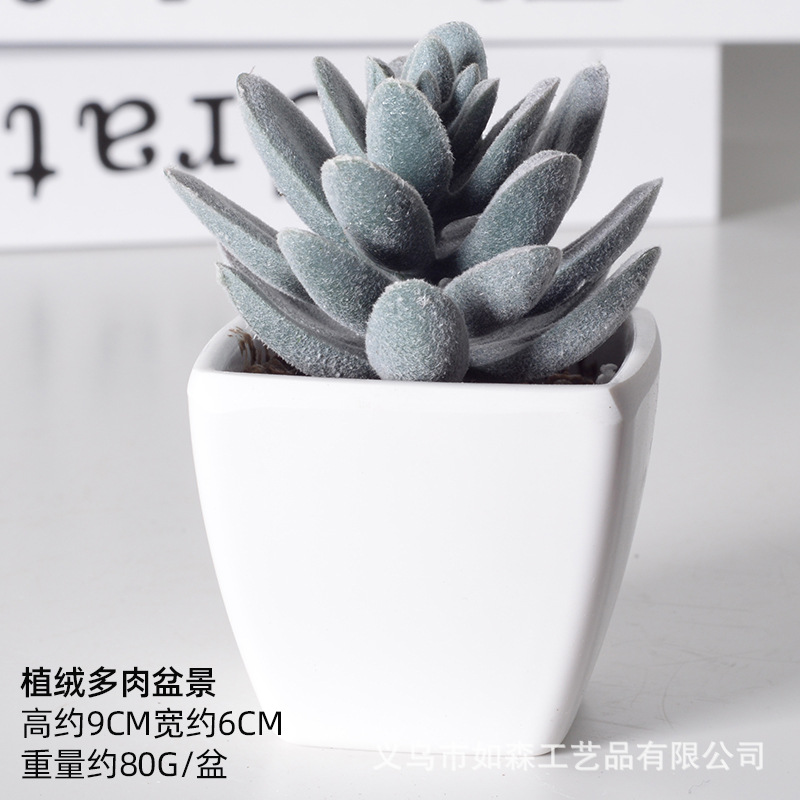 Simulación de plástico carnoso bonsai flor falsa combinación oficina interior escritorio plantas verdes pequeños adornos plantas artificiales al por mayor image 49