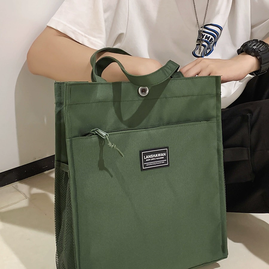 Shopping bag, capacious linen bag, one-shoulder bag for documents, simple and elegant design