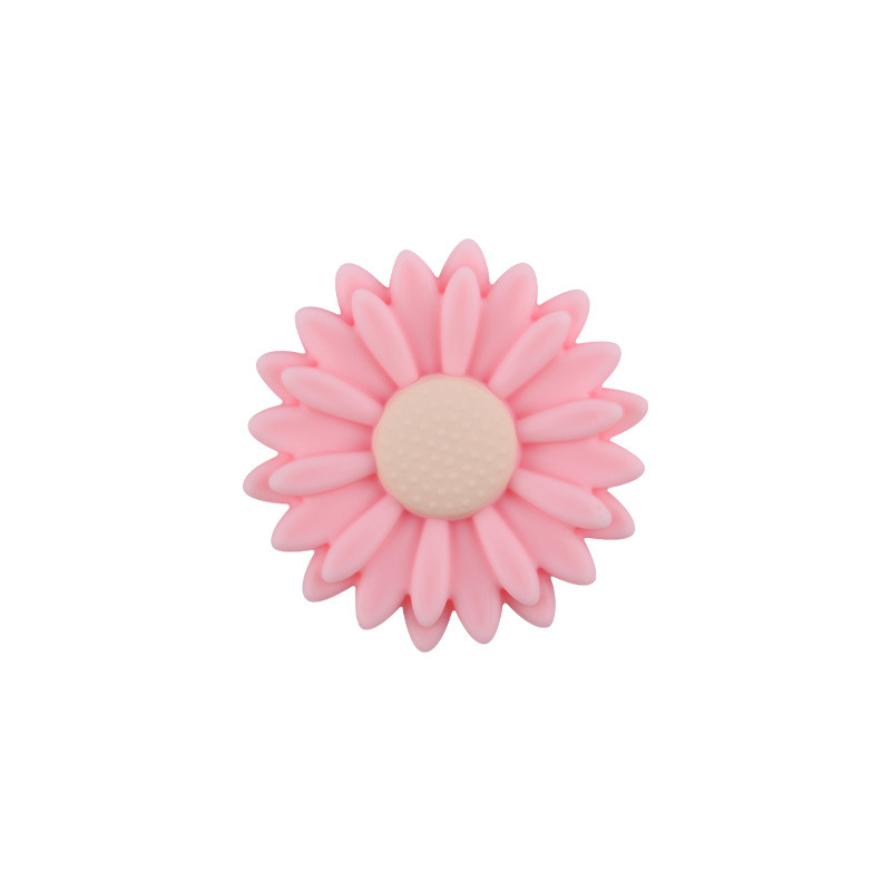 22mm bebé suministros dibujos animados Margarita cuentas de silicona DIY creativo chupete cadena mordedor pulsera accesorios juguete