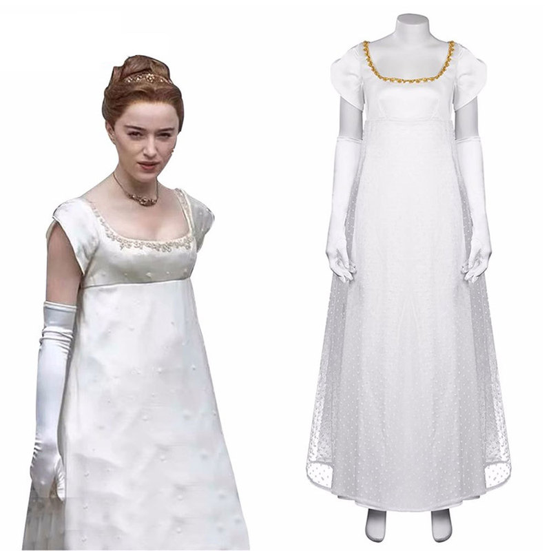 [in Stock Z] Bridgerton Vintage Dress High-Waisted Ball Gown Victorian Tea Dress