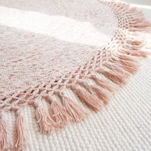 1PKN优立 印度编织羊毛地毯客厅茶几毯卧室床边毯圆形INS风地毯