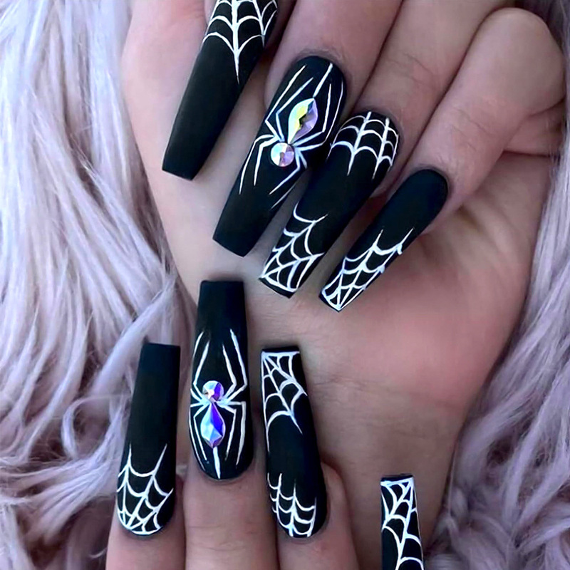 Cross-Border 24-Piece European and American Halloween-Themed Dark Style Nail Art Spider Skull Nail Stickers Wholesale Cross-Border 24-Piece European and American Halloween-Themed Dark Style Nail Art Spider Skull Nail Stickers Wholesale