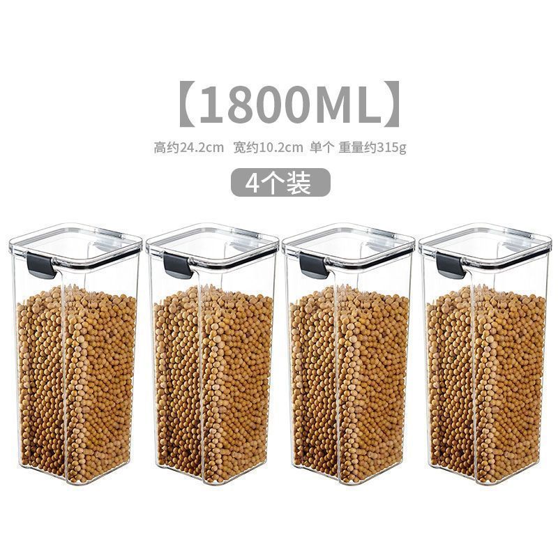 Tanque de sellado de cocina granos almacenamiento de granos tanque de plástico transparente caja de té snack tanque de almacenamiento de productos secos