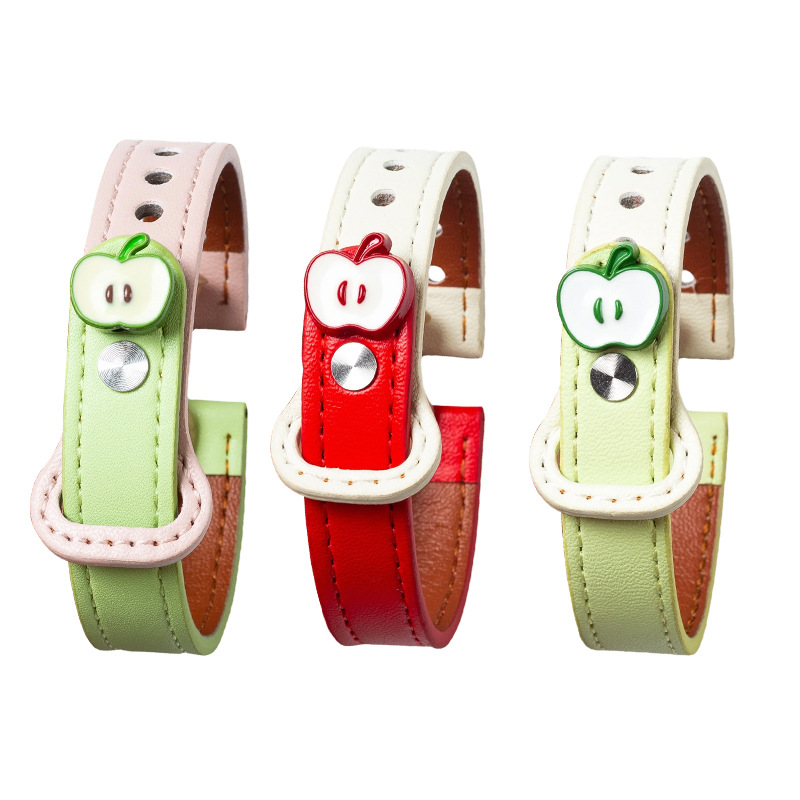 Suitable for Xiaomi Mi Band 10Pro Watch Strap Color Matching Stereo Green and Red Apple 9Pro Universal Leather Double Stud Buckle