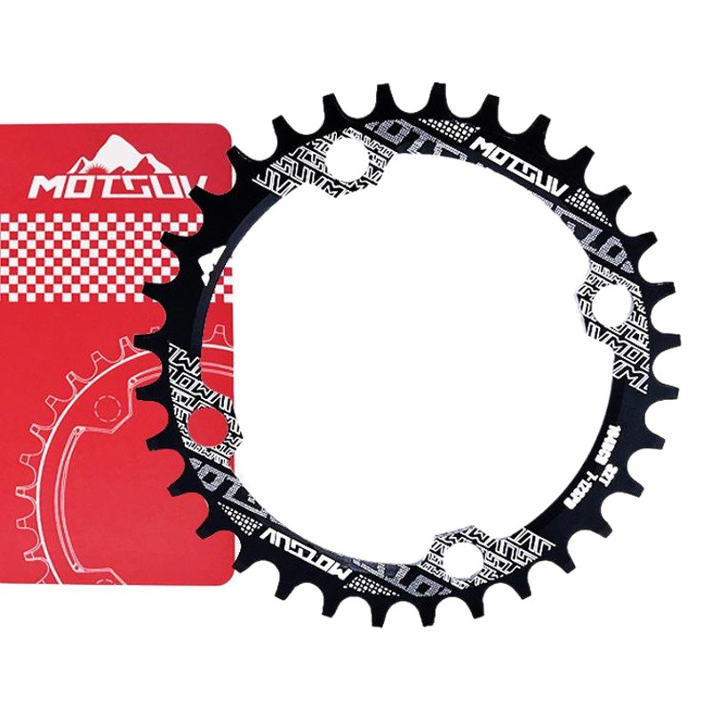 MOTSUV bicicleta positivo y negativo diente placa bicicleta de montaña 32T 34T 36T 38T placa oval 104BCD sola placa