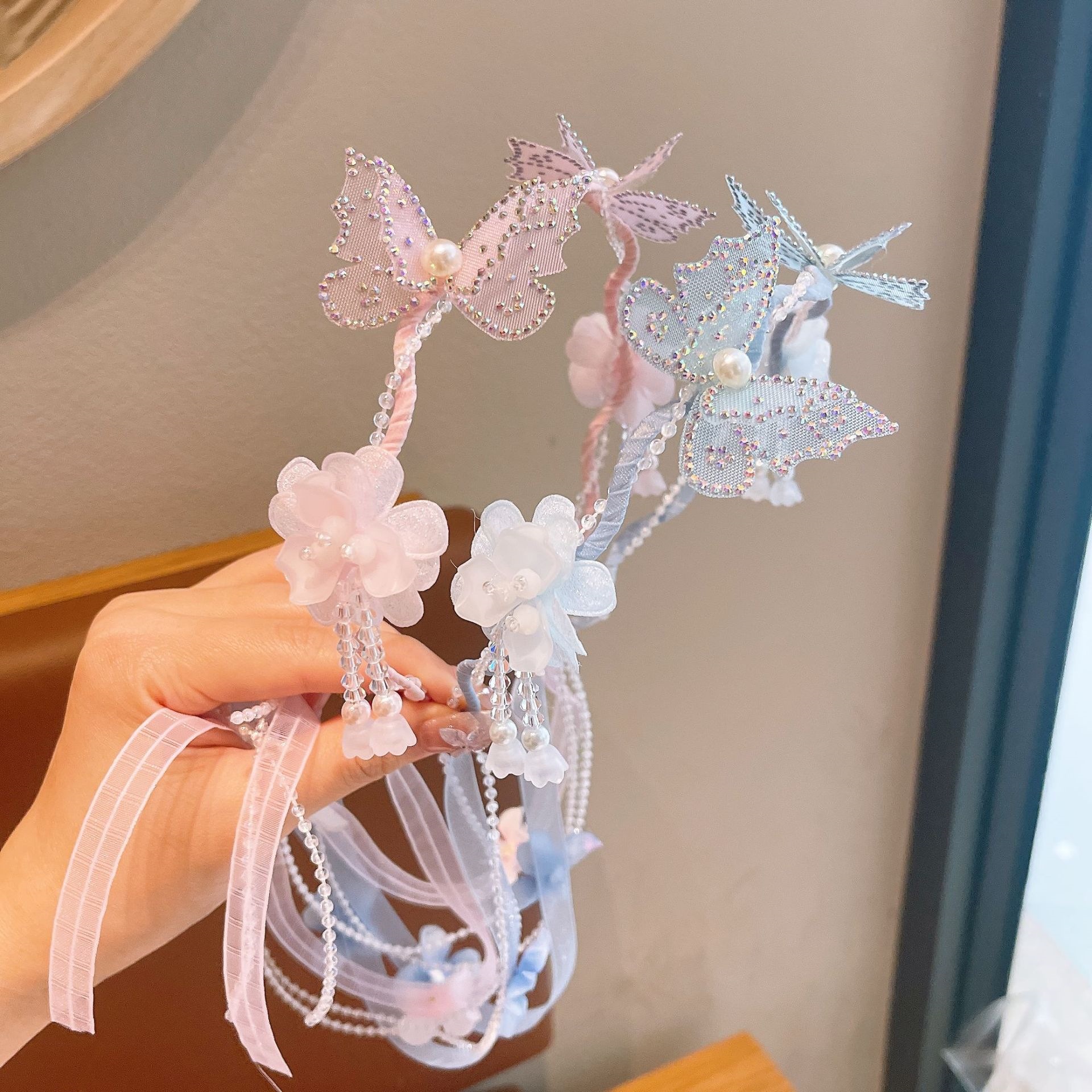 Flores para niños bandas de cabello trenzadas bandas de cabello 2026 nuevas chicas princesas bandas escenario espectáculo antiguo tocado de fotos