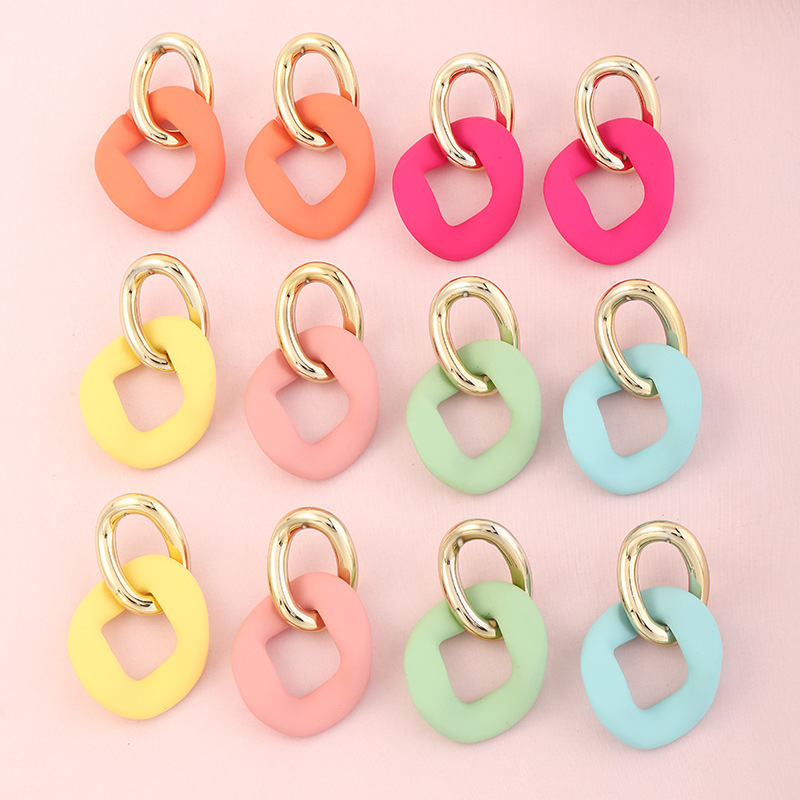 Simple Retro Double Circle Earrings display picture 3