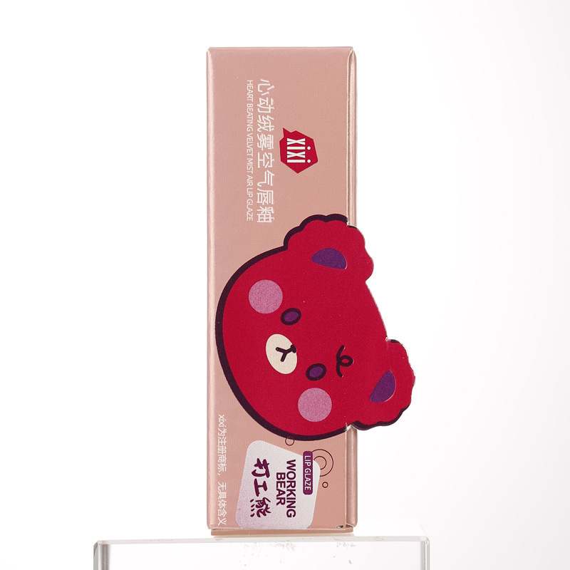 xixi Heartbeat Velvet Mist Air Lip Gloss, Cute Strawberry Bear Soft Mist Lip Mud, makes the lips look fair and tender in autumn and winter without showing lip lines undefined