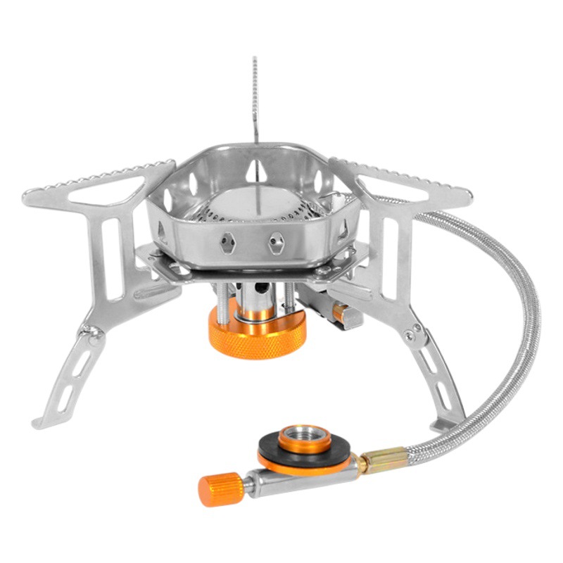 Outdoor Thickened Windproof Hearth Outdoor Camping Gas Stove Split Portable Picnic Stove Self-driving Barbecue Cookware