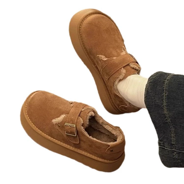 Warm footwear, high shoes platform, boots