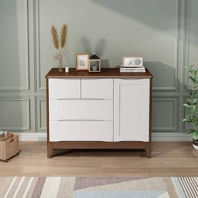 Walnut + blanco pecho de cajones