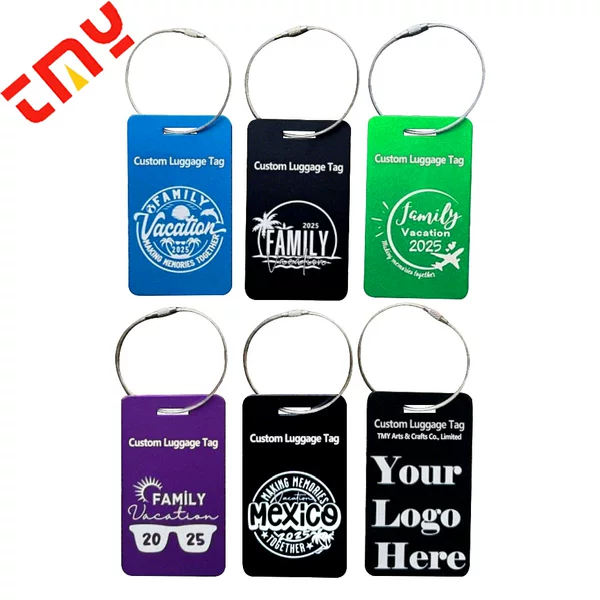 Cross-border color metal alumina luggage tag aluminum tag luggage anti-loss tag can be engraved logo in stock