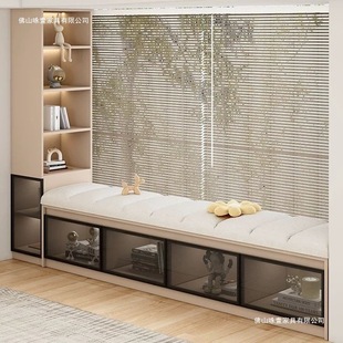 Bay Window Cabinet Storage Cabinet Cushion Can Sit Solid Wood Standing Cabinet Bookshelf Storage Cabinet Low Cabinet Floor-Standing Balcony Long Cabinet