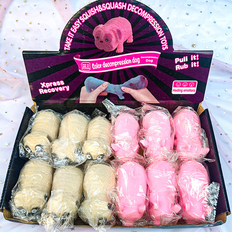 Squishy Stress Relief Toy Pink Piggy Pug Creative Venting Stress Relief Gadget Tiktok Same Style for Children