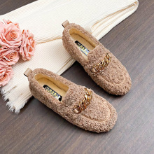毛毛鞋女冬外穿2025羊羔毛豆豆鞋内增高加绒保暖防滑棉鞋女单鞋子