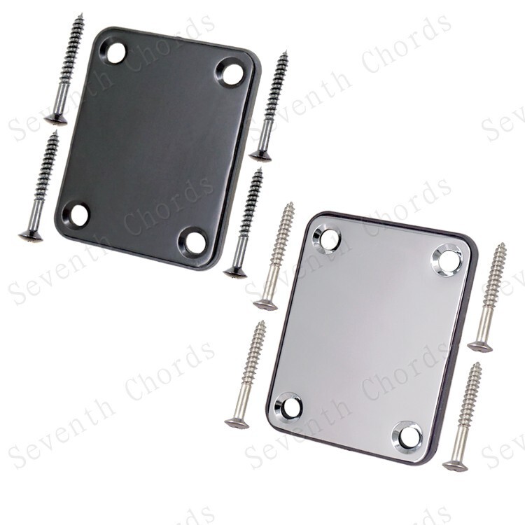 Bass guitar Neck body connecting Plate reinforcing Plate Neck Plate steel Plate silver Black Bass guitar Neck body connecting Plate reinforcing Plate Neck Plate steel Plate silver Black