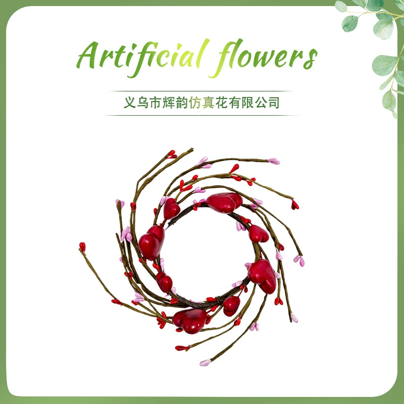 Valentine's Day heart-shaped candle holder festive wedding centerpiece candle ring artificial heart heart-shaped candle ring