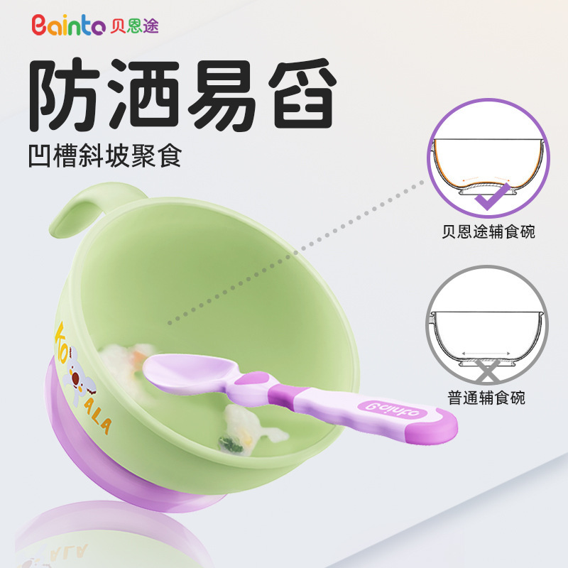 Bainto 食品グレードの栄養補助食品ボウル赤ちゃんが食べることを学ぶシリコーン吸盤ボウル非転倒防止落下防止食器大ボウル|undefined