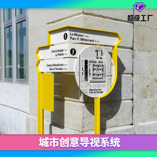 室外不锈钢金属导视系统指示牌城市创意烤漆立式广告牌标识牌厂家