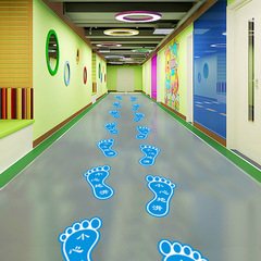 腳丫地貼腳印地貼商場幼兒園地面樓梯小心地滑台階可愛小腳丫貼紙