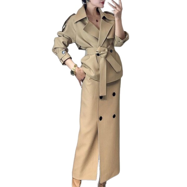 Demi-season classic khaki professional set