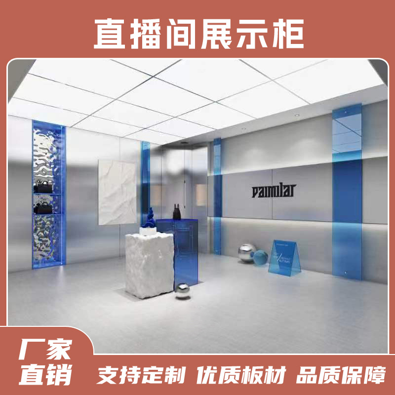 直播间展示柜 高端烤漆展柜样品柜鞋子包包展示柜台