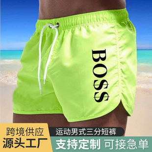 2024 AliExpress New Men's Fashion Beach Shorts Polyester Quick-drying Multi-color Sports Men's Three-point Shorts
