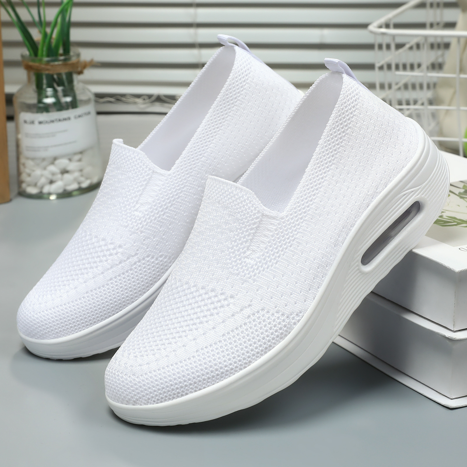 Zapatos de mamá para mujer, verano 2025, transfronterizos, Temu, dropshipping, sin cordones, para estar en casa, zapatos casuales con suela gruesa y amortiguación de aire