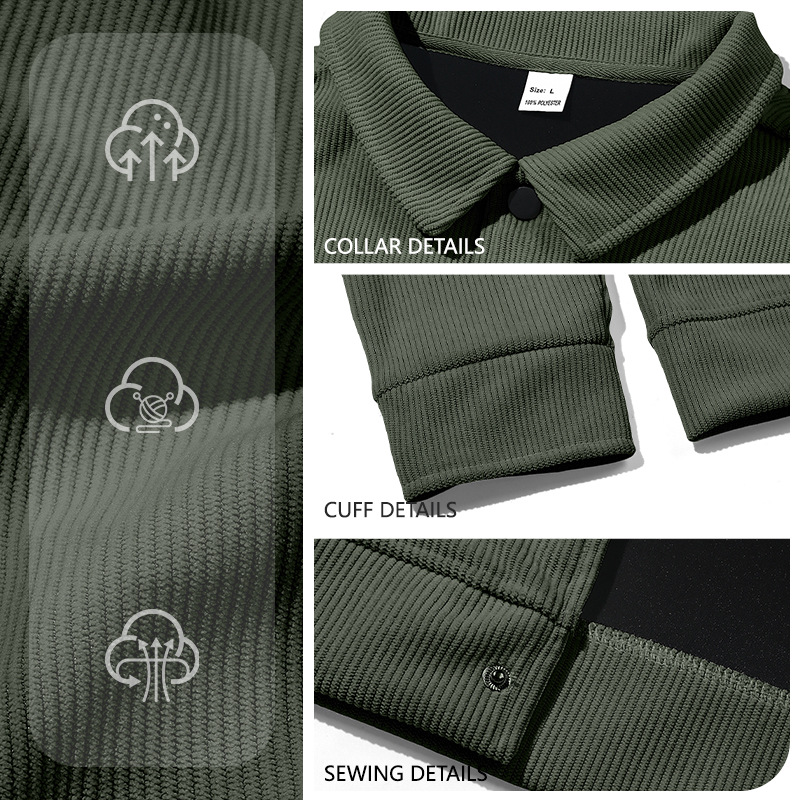Cross-border hombre de color sólido mecha camisa de algodón hombre Europa y América camisa casual de manga larga camisa de otoño y invierno chaqueta hombre