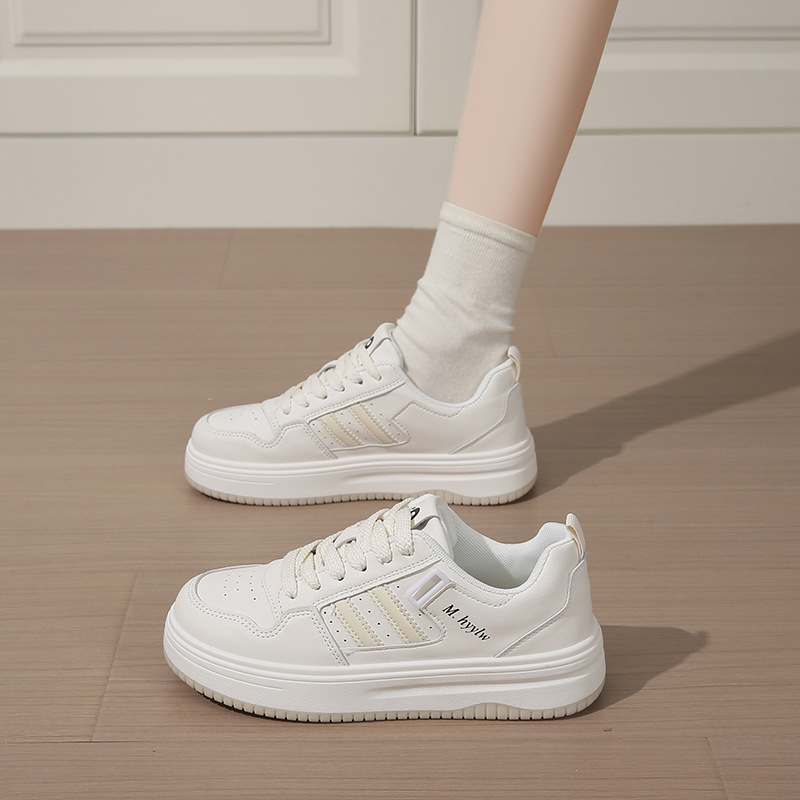Nanqiao D202 zapatos blancos para mujeres 2025 primavera nueva variedad de zapatos de skate de nicho de moda antideslizante soleas casuales