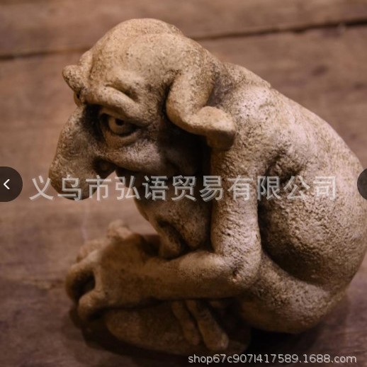 跨境新款干枯老人怪物树脂工艺品万圣节创意搞怪恶搞浮雕摆件现货