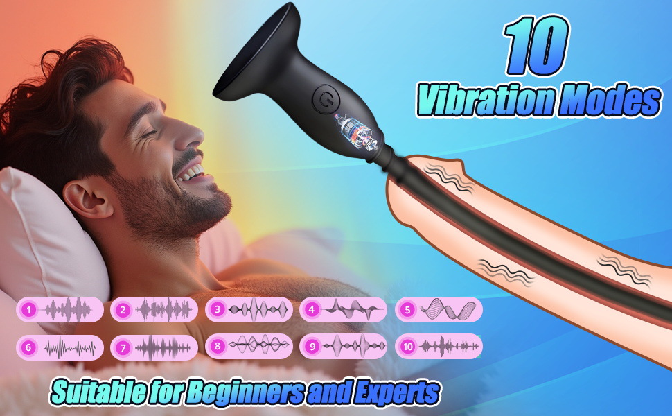 Electric Urethral Stimulator Rod, Silicone Sound Massager with Button Control, Black Large — detail image 3