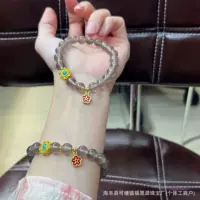Fushengyuan натуральный серый агат ручной дым фиолетовый халцедон двухсторонний капающий цветок браслет женский новый китайский стиль в прямом эфире оптом