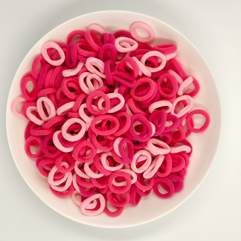 Color de caramelo de alta elasticidad pequeña toalla anillo de cabello bebé anillo de cabello no daña cabello atado fábrica de cabello al por mayor