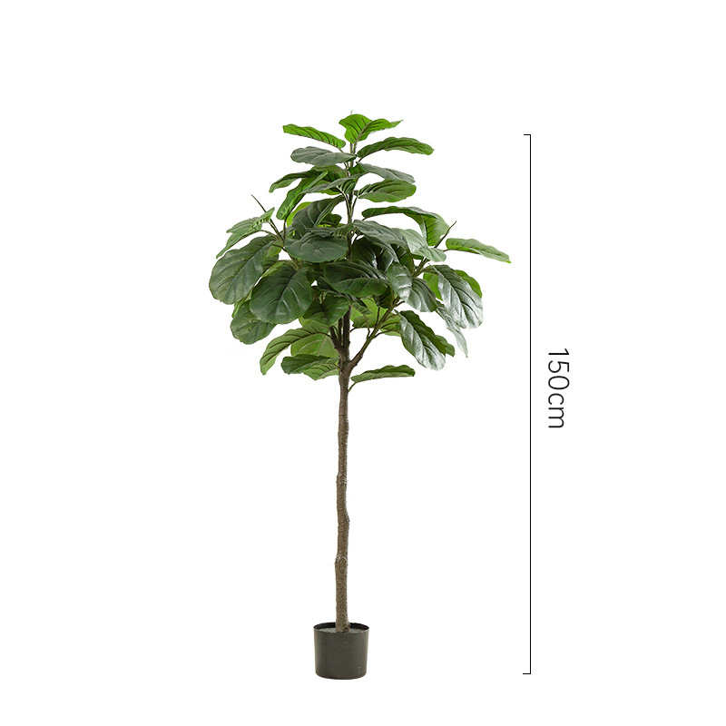 Simulación de estilo nórdico Planta verde Qin Ye Banyan Planta grande en maceta de piso a techo Decoración de interiores Planta de decoración Banyan de hoja grande Banyan de goma