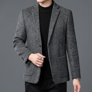Men's striped suit autumn and winter New coat business casual men's wool casual suit one-piece delivery