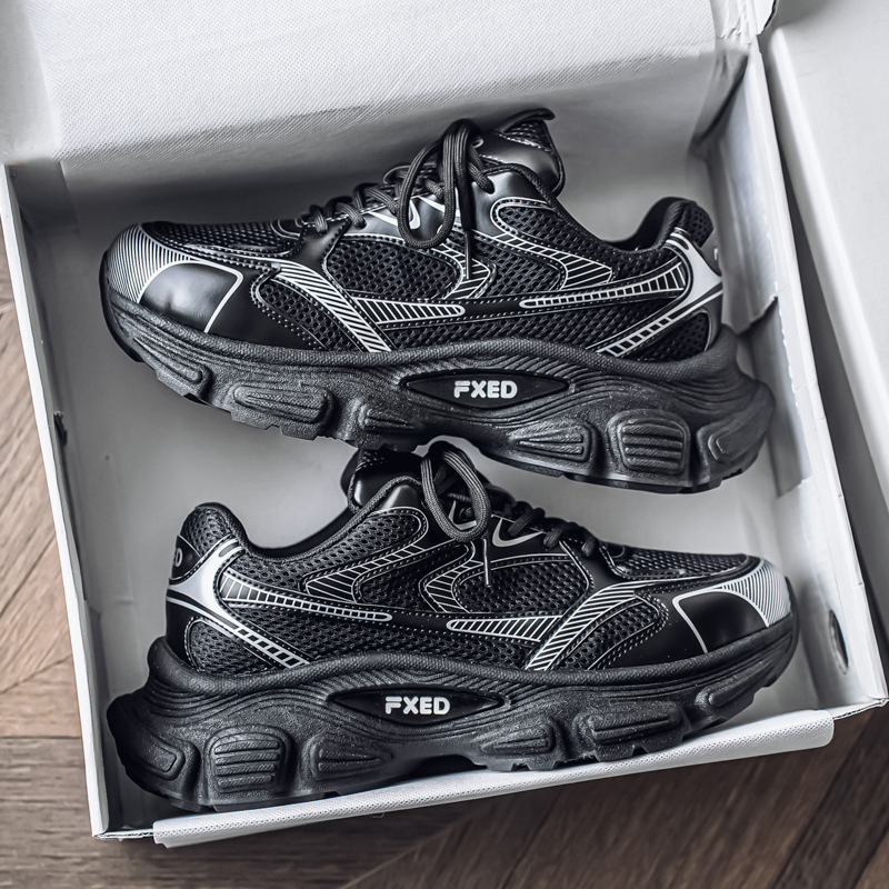 Verano, transpirable y sin olor, calzado deportivo para hombre, suela gruesa, zapatos casuales para papá, nueva tendencia, zapatos de hombre de alta gama