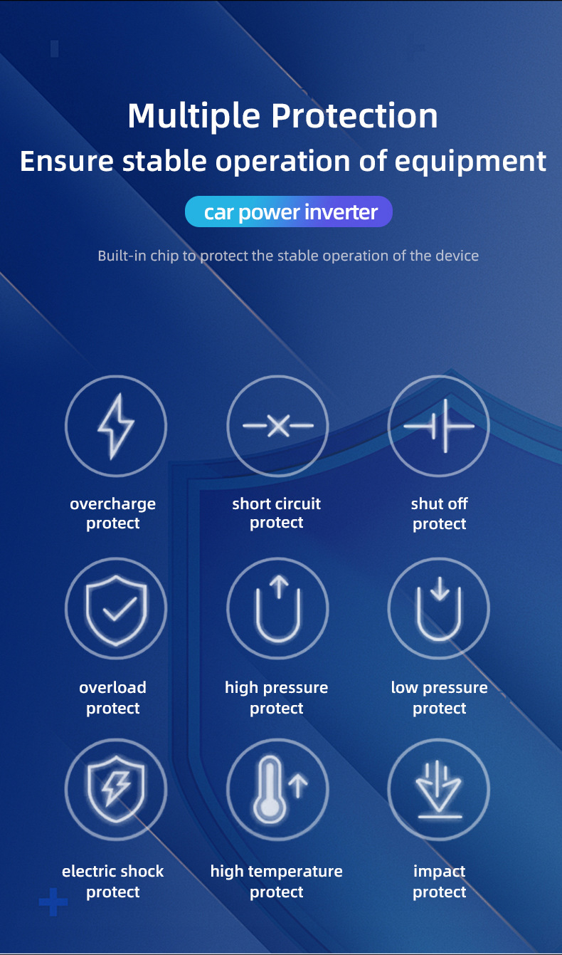 Ac Car Charger 12V24V to 220V High-Power Inverter Car Power Supply Cigarette Lighter Converter