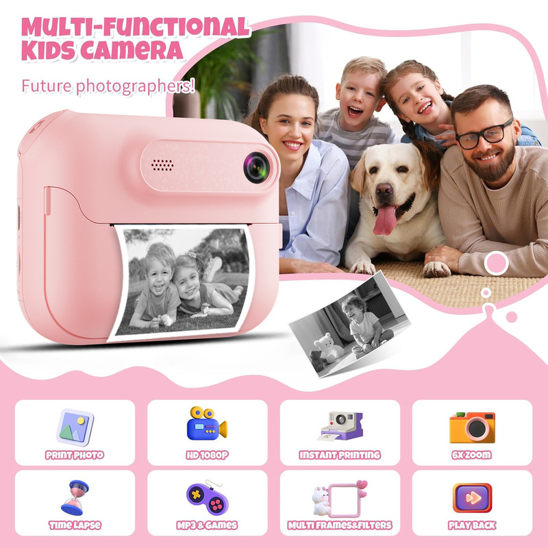 New children's printing camera digital camera clapper cute cartoon toy mini photo printing all-in-one machine