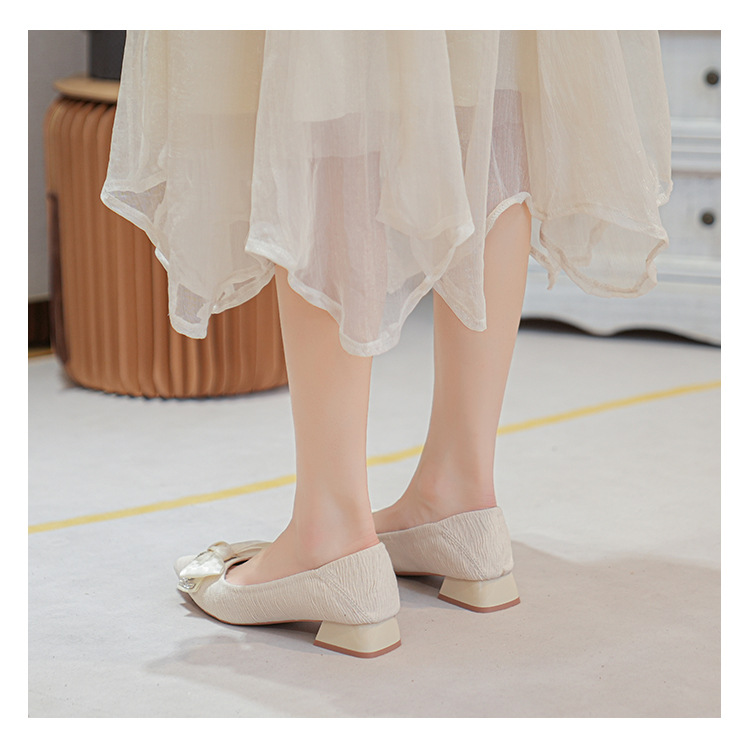 Damslippers med spetsig tå mångsidiga platta pumps_voghion.com