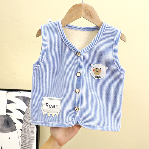 Children's jackets stylish girls' children's lined vests for indoor winter warm baby jackets padded boys' jackets for outdoor wearing