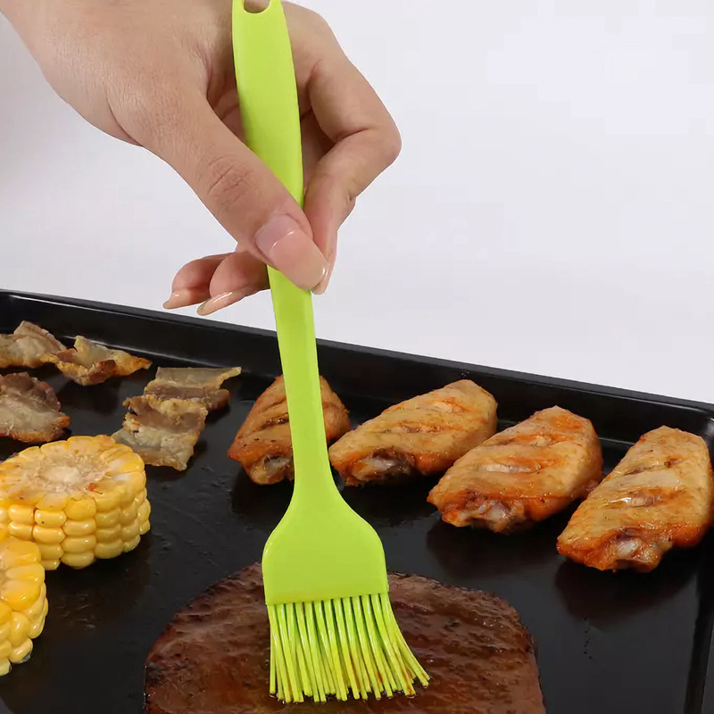 クロスボーダー食品級シリカゲルオイルブラシ耐高温バーベキューブラシキッチン用品一体全包シリカゲルブラシ|undefined