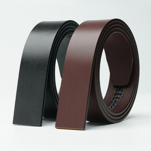 3.5 first layer pure cowhide men's belt without interlayer genuine leather belt without buckle tree paste leather retro automatic buckle strip